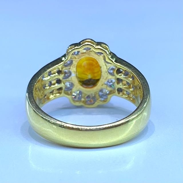 แหวนบุษราคัม ประดับเพชร