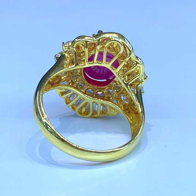 แหวนทับทิม ประดับเพชร
